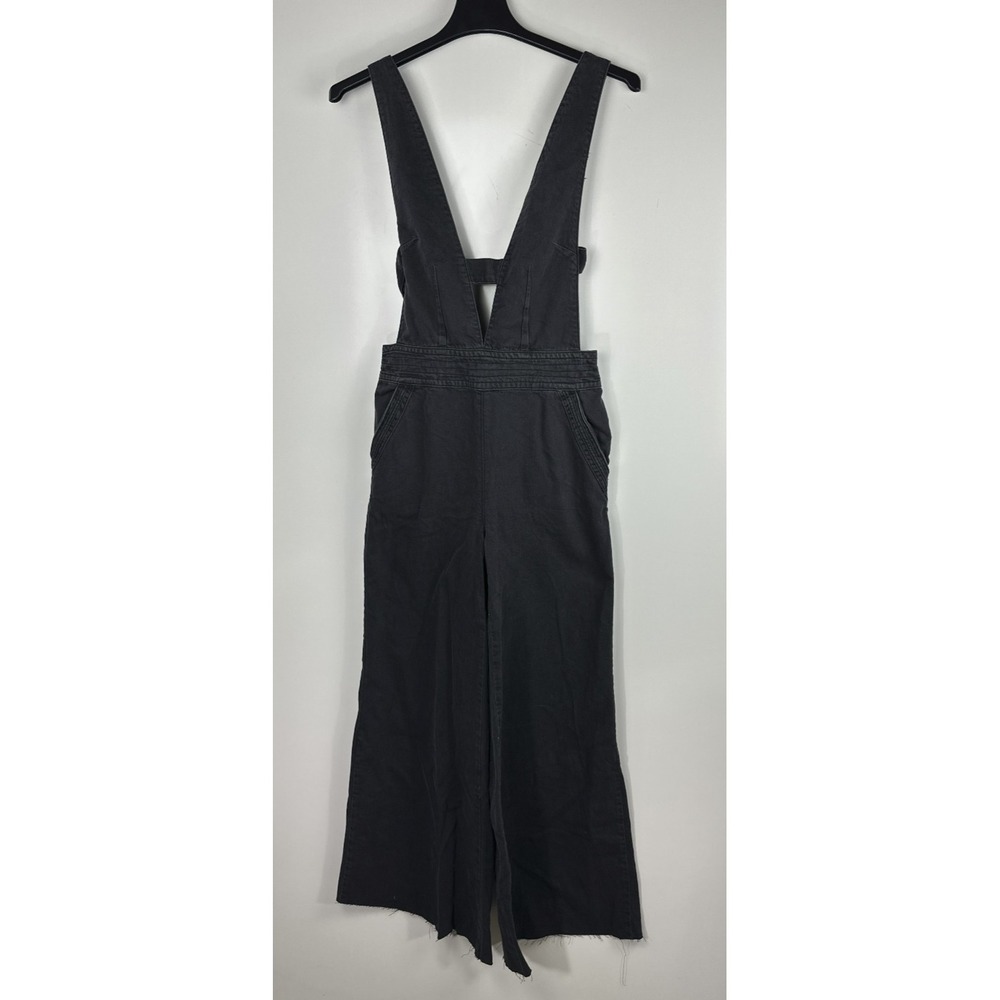 Pilcro x Anthropologie Puddle Jumpsuit Wide Leg Faded Black Raw Hem 28 Tall - Picture 2 of 16